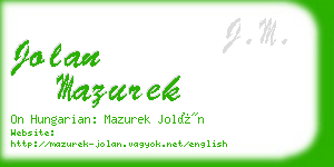 jolan mazurek business card